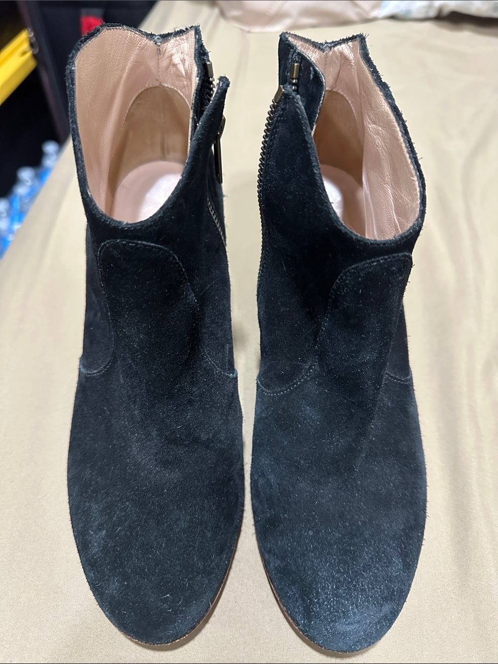 Club Monaco Black Suede Ankle Booties with Side Zip